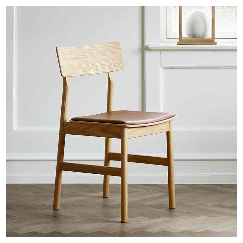 Pause, chaise design bois et cuir Woud