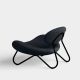 Chaise Lounge MEADOW pieds noir-tissu onyx Alpine Woud