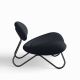 Chaise Lounge MEADOW pieds noir-tissu onyx Alpine Woud