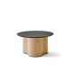 Table basse STELLA Ø 70 cm base frêne naturel et plateau laqué ardoise